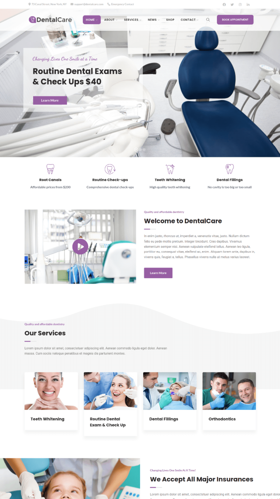 dentist website design 2